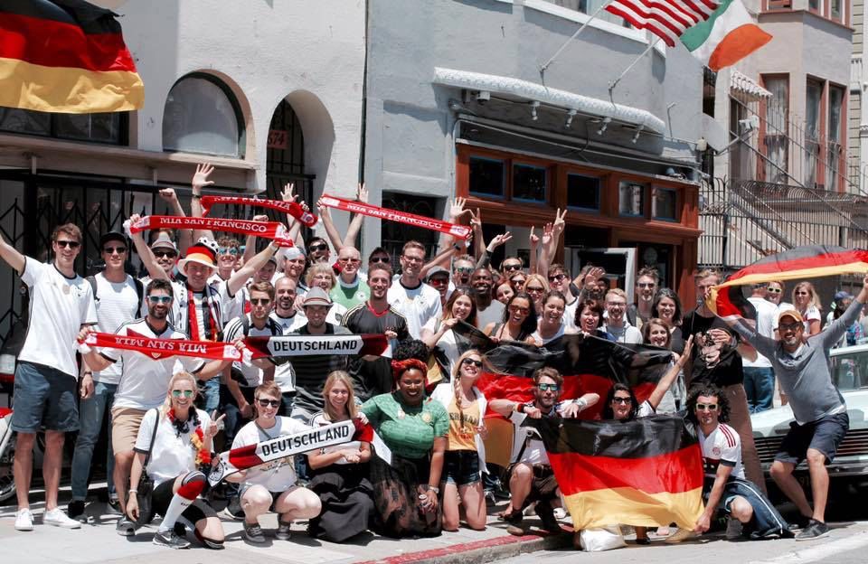Group outside with Deutschland gear