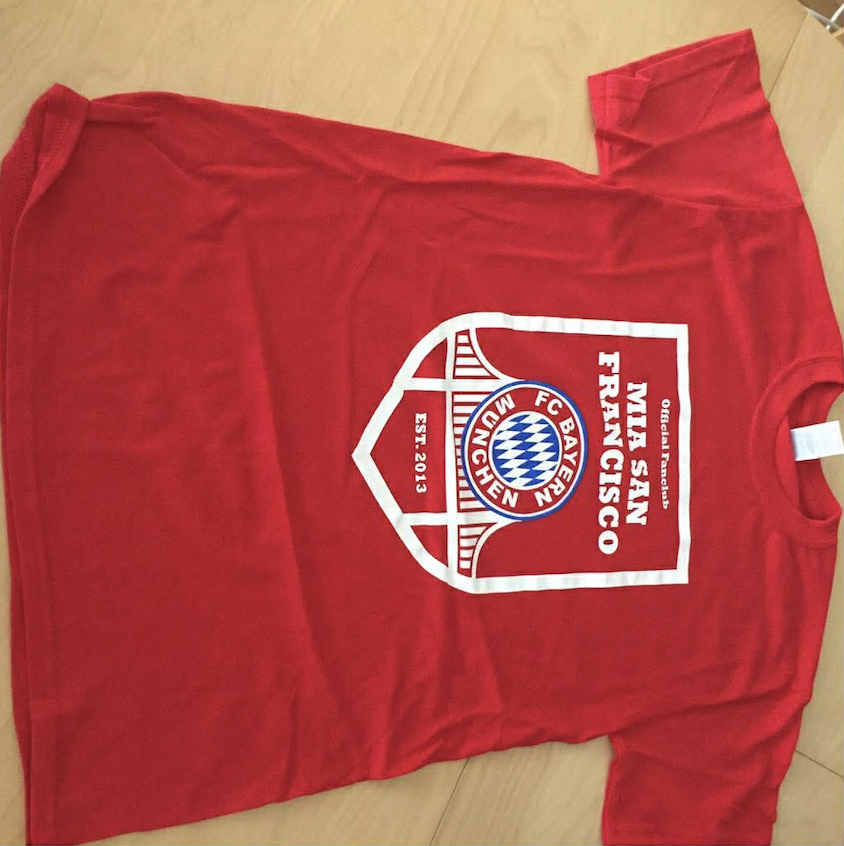 Mia San Francisco club t-shirt — red with crest logo